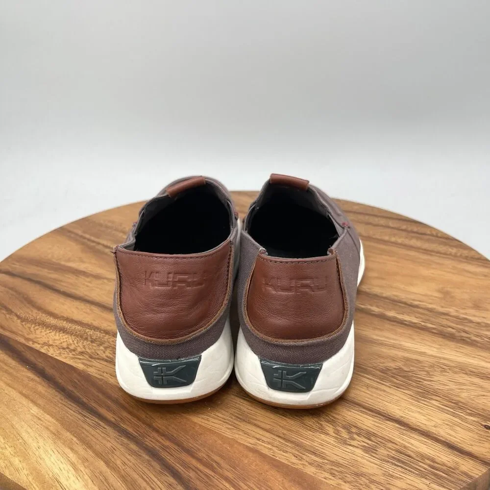 Kuru Pace Loafers Mens Size 8.5 Brown Canvas Casual Comfort Slip On Sneakers